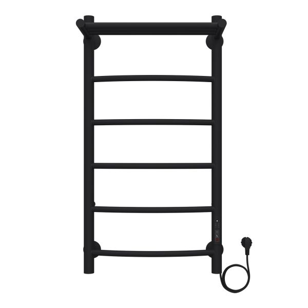 Полотенцесушитель электрический AZARIO VERONA AZ04848PB 400/800 5 секций, с полкой, тен справа, черный Полотенцесушитель электрический AZARIO VERONA AZ04848PB 400/800 5 секций, с полкой, тен справа, черный