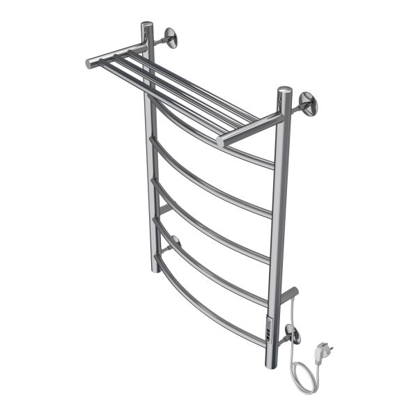 Полотенцесушитель электрический AZARIO VERONA AZ04858P 500/800 5 секций, с полкой, диммер справа, хром