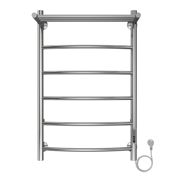 Полотенцесушитель электрический AZARIO VERONA AZ04858P 500/800 5 секций, с полкой, диммер справа, хром