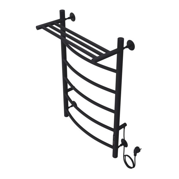 Полотенцесушитель электрический AZARIO VERONA AZ04858PB 500/800 5 секций, с полкой, тен справа, черный Полотенцесушитель электрический AZARIO VERONA AZ04858PB 500/800 5 секций, с полкой, тен справа, черный