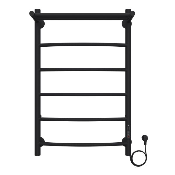 Полотенцесушитель электрический AZARIO VERONA AZ04858PB 500/800 5 секций, с полкой, тен справа, черный Полотенцесушитель электрический AZARIO VERONA AZ04858PB 500/800 5 секций, с полкой, тен справа, черный