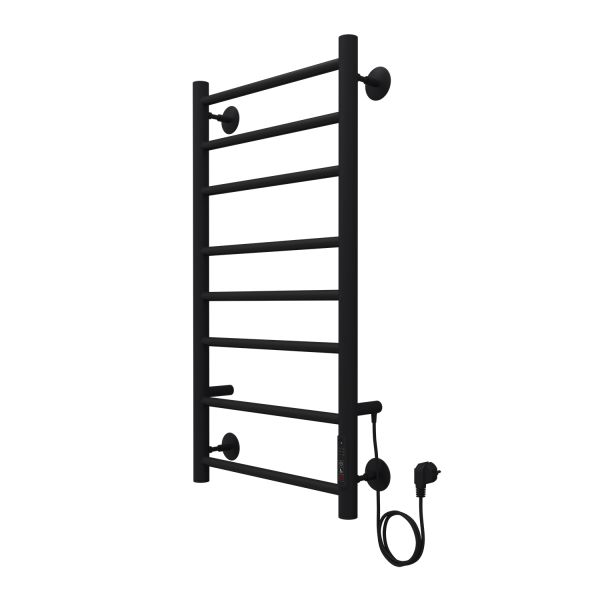 Полотенцесушитель электрический AZARIO PARMA AZ10848B 400/800 8 секций, диммер справа, черный Полотенцесушитель электрический AZARIO PARMA AZ10848B 400/800 8 секций, диммер справа, черный