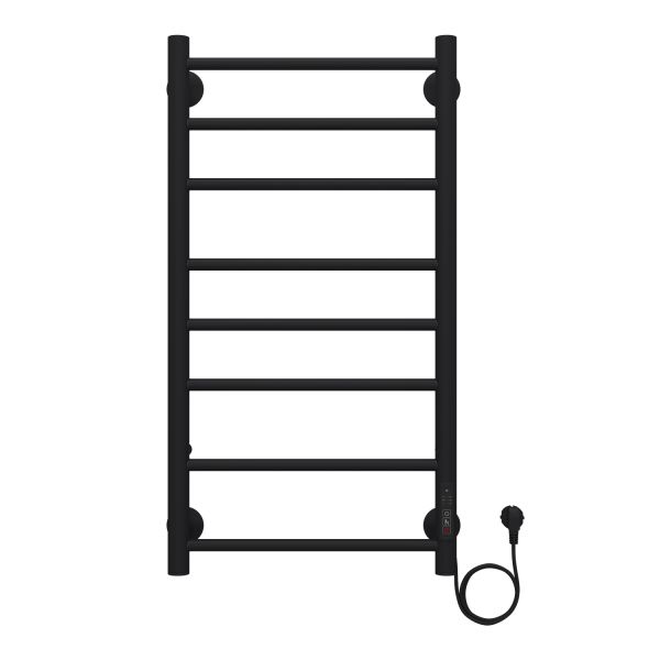 Полотенцесушитель электрический AZARIO PARMA AZ10848B 400/800 8 секций, диммер справа, черный Полотенцесушитель электрический AZARIO PARMA AZ10848B 400/800 8 секций, диммер справа, черный