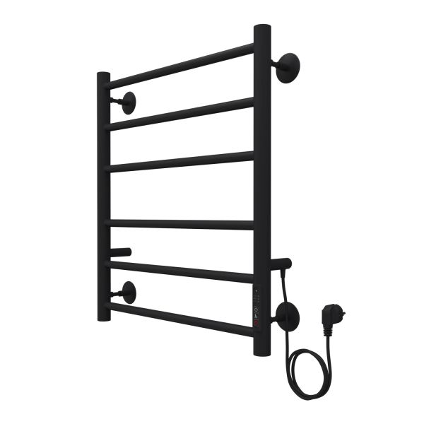 Полотенцесушитель электрический AZARIO PARMA AZ10856B 500/600 6 секций, тен справа, черный Полотенцесушитель электрический AZARIO PARMA AZ10856B 500/600 6 секций, тен справа, черный