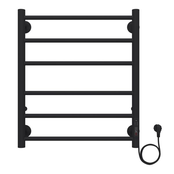 Полотенцесушитель электрический AZARIO PARMA AZ10856B 500/600 6 секций, тен справа, черный Полотенцесушитель электрический AZARIO PARMA AZ10856B 500/600 6 секций, тен справа, черный