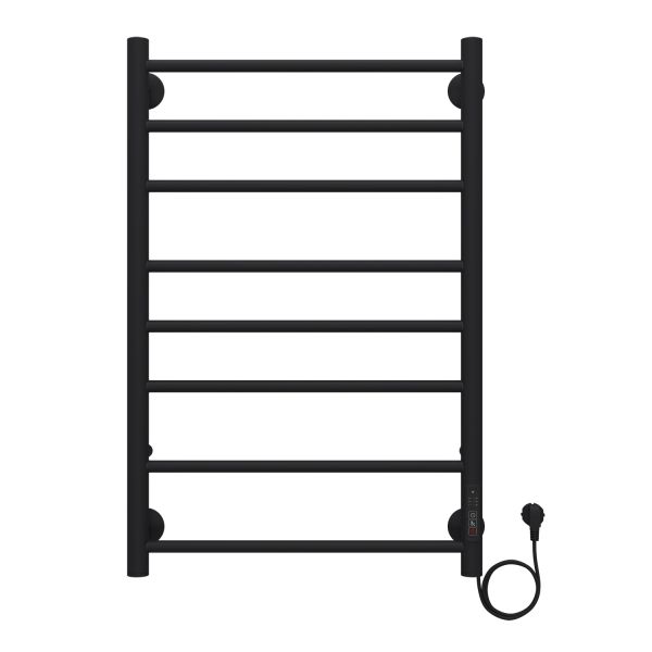 Полотенцесушитель электрический AZARIO PARMA AZ10858B 500/800 8 секций, тен справа, черный Полотенцесушитель электрический AZARIO PARMA AZ10858B 500/800 8 секций, тен справа, черный