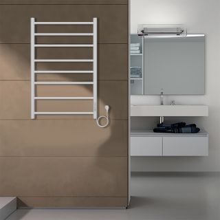 Полотенцесушитель электрический AZARIO PARMA 500/800 8 секций, диммер справа, белый AZ10858W Полотенцесушитель электрический AZARIO PARMA 500/800 8 секций, диммер справа, белый AZ10858W