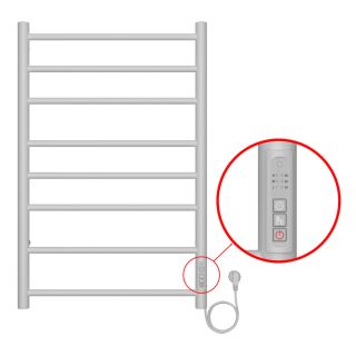 Полотенцесушитель электрический AZARIO PARMA 500/800 8 секций, диммер справа, белый AZ10858W Полотенцесушитель электрический AZARIO PARMA 500/800 8 секций, диммер справа, белый AZ10858W