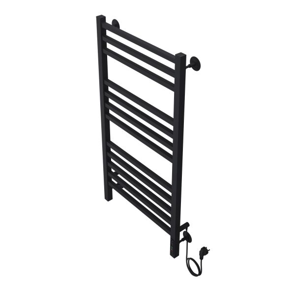 Полотенцесушитель электрический AZARIO ANCONA AZ71850B 500/1000 квадрат, 12 секций, диммер справа, черный Полотенцесушитель электрический AZARIO ANCONA AZ71850B 500/1000 квадрат, 12 секций, диммер справа, черный