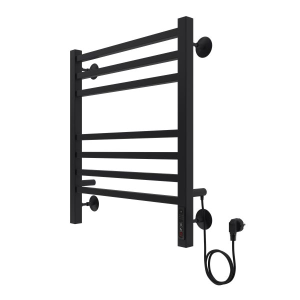 Полотенцесушитель электрический AZARIO ANCONA  AZ71856B 500/600 квадрат, 7 секций, тен справа, черный Полотенцесушитель электрический AZARIO ANCONA  AZ71856B 500/600 квадрат, 7 секций, тен справа, черный