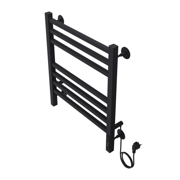 Полотенцесушитель электрический AZARIO ANCONA  AZ71856B 500/600 квадрат, 7 секций, тен справа, черный Полотенцесушитель электрический AZARIO ANCONA  AZ71856B 500/600 квадрат, 7 секций, тен справа, черный