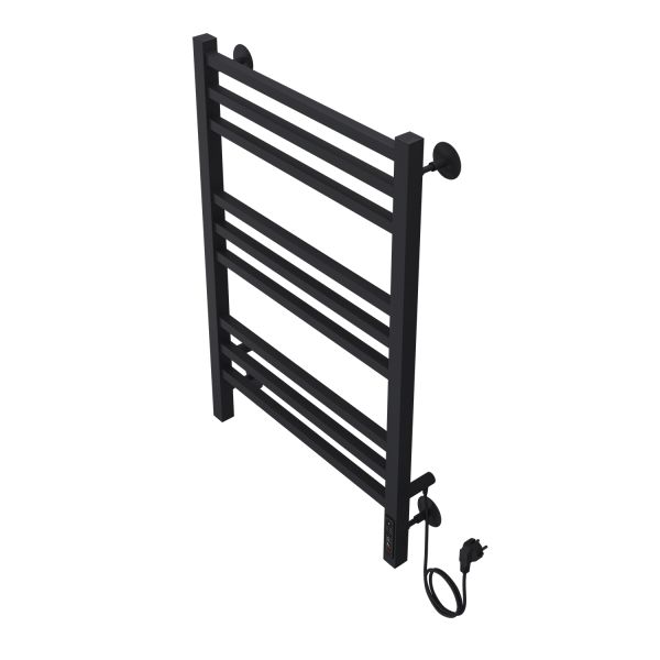 Полотенцесушитель электрический AZARIO ANCONA AZ71858B 500/800 квадрат, 9 секций, диммер справа, черный