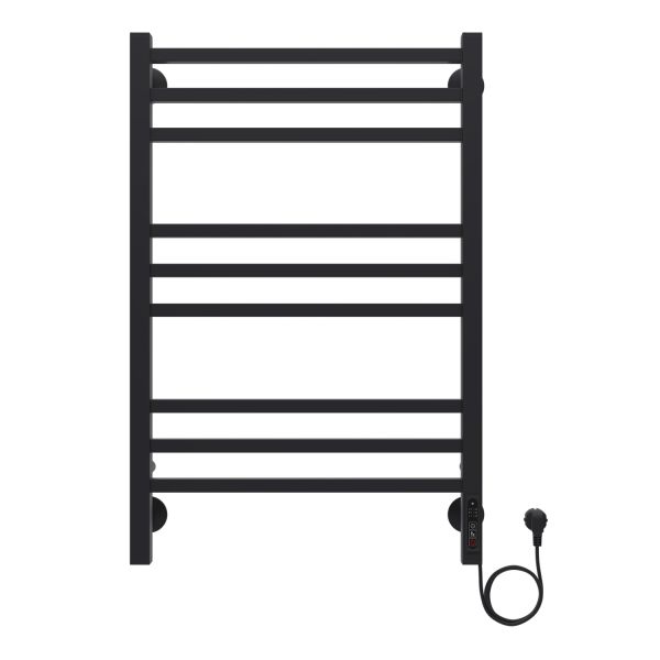 Полотенцесушитель электрический AZARIO ANCONA AZ71858B 500/800 квадрат, 9 секций, диммер справа, черный