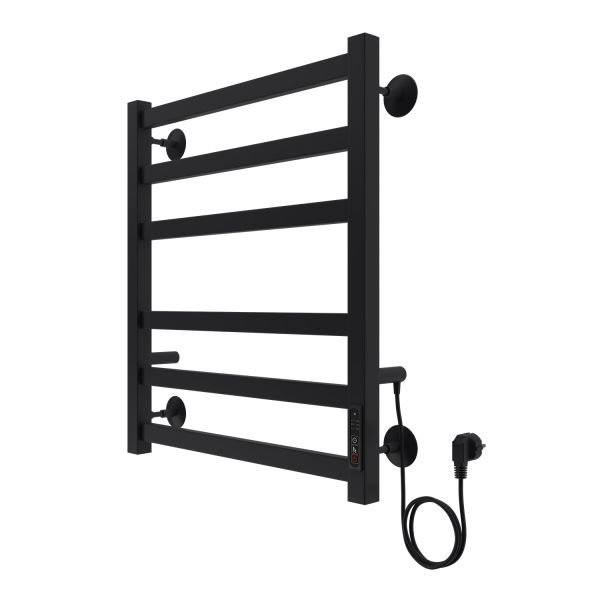 Полотенцесушитель электрический AZARIO PALERMO AZ83856B 500/600 квадрат, 6 секций, тен справа, черный Полотенцесушитель электрический AZARIO PALERMO AZ83856B 500/600 квадрат, 6 секций, тен справа, черный