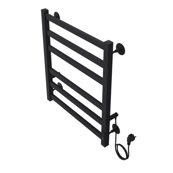 Полотенцесушитель электрический AZARIO PALERMO AZ83856B 500/600 квадрат, 6 секций, тен справа, черный Полотенцесушитель электрический AZARIO PALERMO AZ83856B 500/600 квадрат, 6 секций, тен справа, черный