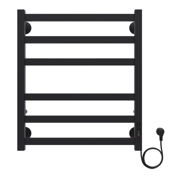Полотенцесушитель электрический AZARIO PALERMO AZ83856B 500/600 квадрат, 6 секций, тен справа, черный Полотенцесушитель электрический AZARIO PALERMO AZ83856B 500/600 квадрат, 6 секций, тен справа, черный