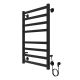 Полотенцесушитель электрический AZARIO PALERMO AZ83858B 500/800 квадрат, 8 секций, тен справа, черный Полотенцесушитель электрический AZARIO PALERMO AZ83858B 500/800 квадрат, 8 секций, тен справа, черный