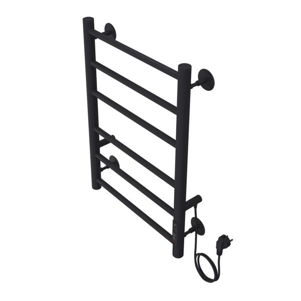 Полотенцесушитель электрический AZARIO MILAN AZ90846B 400/600 6 секций, диммер справа, черный Полотенцесушитель электрический AZARIO MILAN AZ90846B 400/600 6 секций, диммер справа, черный