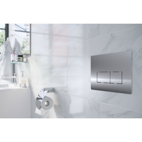 Кнопка смыва AZARIO KAPRIS AZ-8200-0089/AZ-P58-0120 двойная, квадратная, цвет хром глянец Кнопка смыва AZARIO KAPRIS AZ-8200-0089/AZ-P58-0120 двойная, квадратная, цвет хром глянец