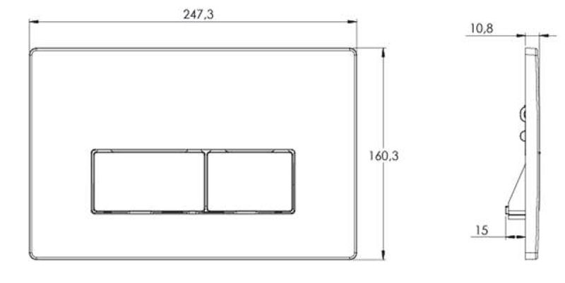 Кнопка смыва AZARIO KAPRIS AZ-8200-0089/AZ-P58-0120 двойная, квадратная, цвет хром глянец Кнопка смыва AZARIO KAPRIS AZ-8200-0089/AZ-P58-0120 двойная, квадратная, цвет хром глянец