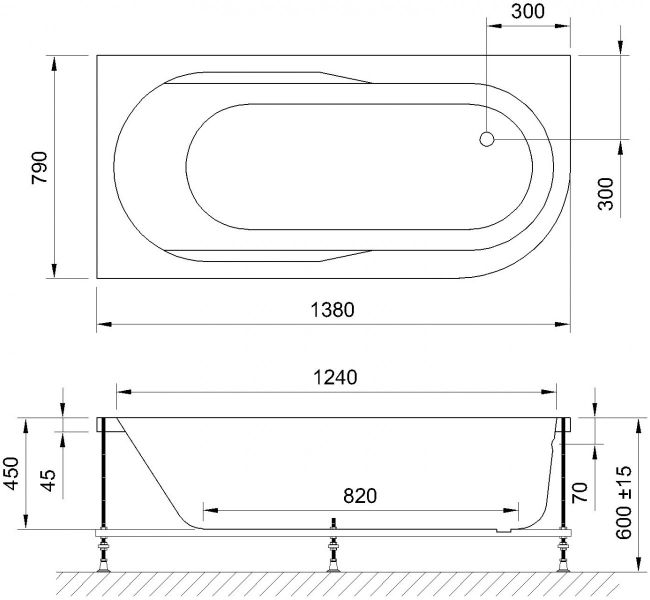 Гидромассажная ванна Royal Bath Azur De Luxe 140x80см левая белый RB614200DL-L Гидромассажная ванна Royal Bath Azur De Luxe 140x80см левая белый RB614200DL-L