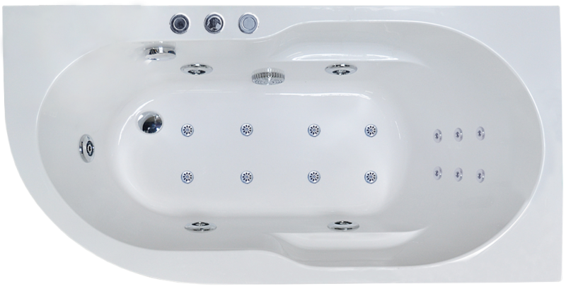 Гидромассажная ванна Royal Bath Azur De Luxe 150x80см правая белый RB614201DL-R