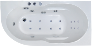 Гидромассажная ванна Royal Bath Azur De Luxe 170x80см правая белый RB614203DL-R