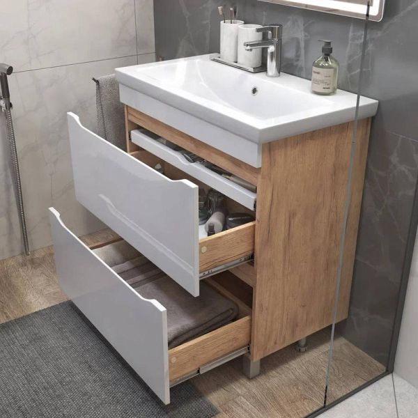 Тумба под раковину напольная Vigo Grani 203 80 см дуб золотой