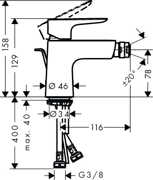 Смеситель для биде Hansgrohe Talis E 71720140