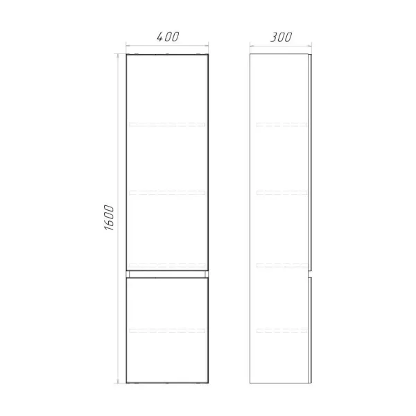 Пенал Comforty Лозанна 00-00017837 белый 40 см