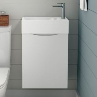Подвесная тумба под раковину Art&Max Liberty 40см правая белый глянцевый Liberty-400-1D-SO-BL-R