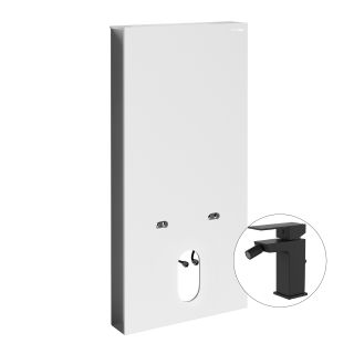 Комплект для биде со смесителем WasserKRAFT Naab 86BDT.050.WH.SQ2006 чёрный матовый