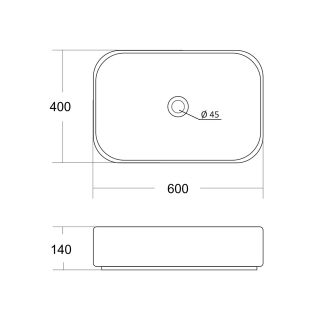 Раковина накладная Orange B03-600W 60 см белый