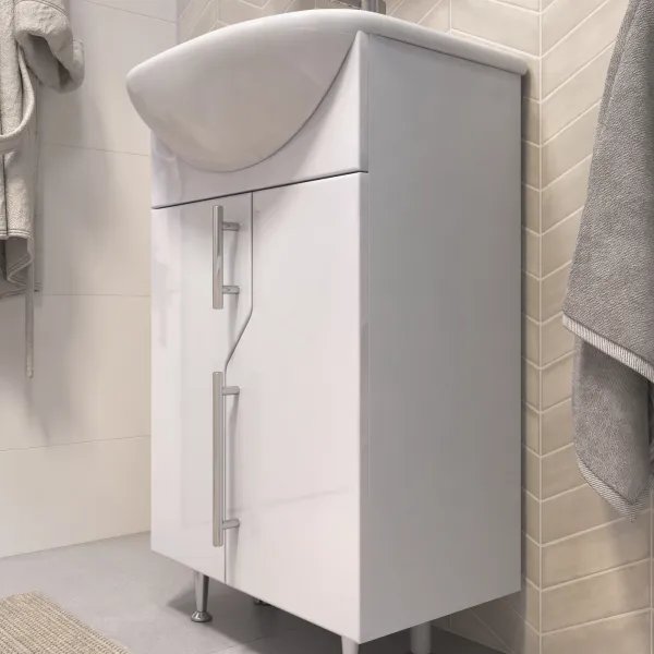 Тумба под раковину напольная Vigo Turin 223 45 см поставляется в разобранном виде белый