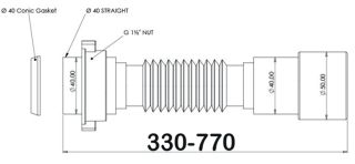 Гофрированное соединение Bettoserb 125384 для сифона 40-40/50мм Гофрированное соединение Bettoserb 125384 для сифона 40-40/50мм