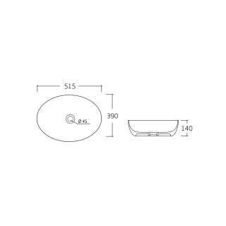 Раковина накладная Orange B05-520W 50 см белый