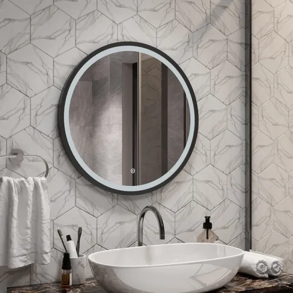 Зеркало с подсветкой ArtMax Livorno AM-Liv-800-DS-F-Nero 80 см чёрный