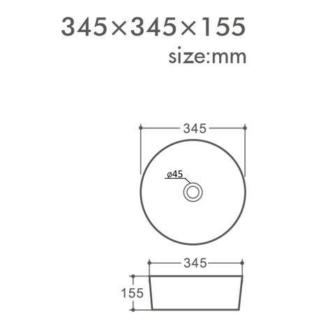 Раковина накладная Orange B07-345W 34.5 см