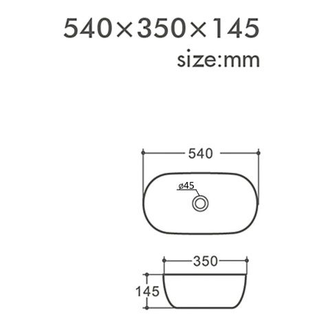 Раковина накладная Orange B07-540W 54 см