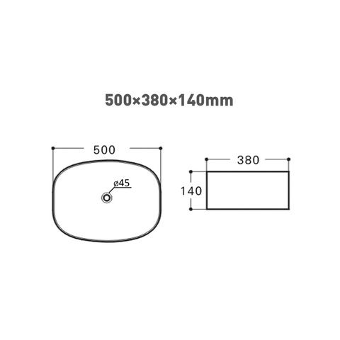 Раковина накладная Orange B08-500W 50 см