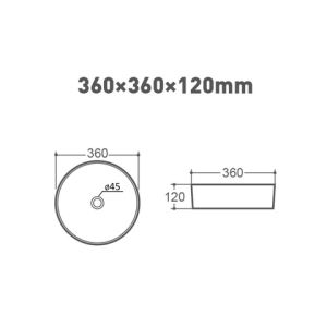 Раковина накладная Orange B09-360W 36 см