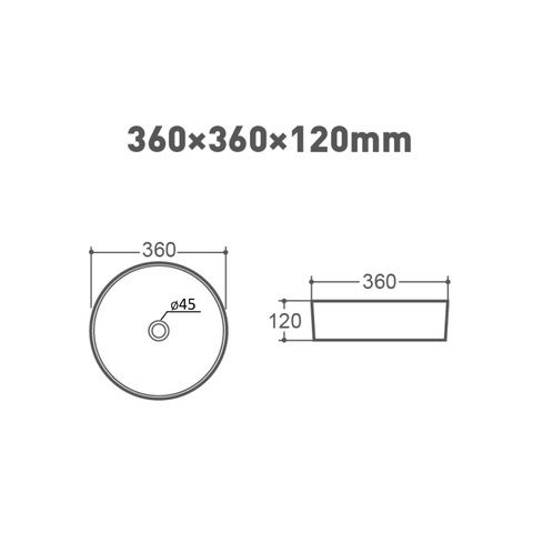 Раковина накладная Orange B09-360W 36 см