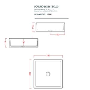 Раковина ArtCeram Scalino SCL001 16 00 blu zaffiro 38 см