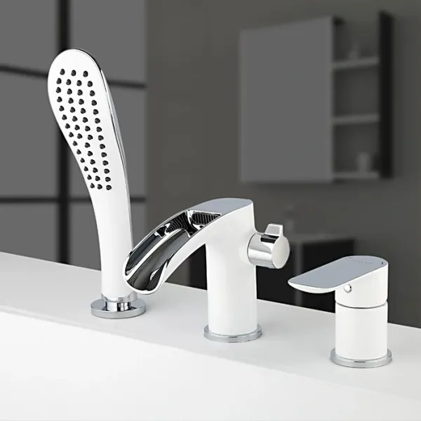 Смеситель на борт ванны Gappo G1148-8 белый/хором