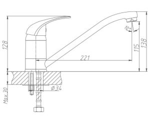 Смеситель для кухни Haiba HB4203 хром