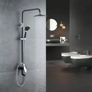 Душевая стойка Shevanik S9836H чёрный/хром Душевая стойка Shevanik S9836H чёрный/хром