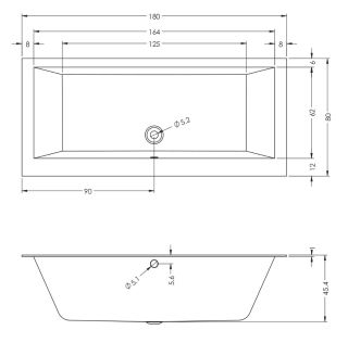 Акриловая ванна Riho Lugo Wall B159001005 180x80см белый Акриловая ванна Riho Lugo Wall B159001005 180x80см белый