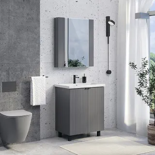 Тумба под раковину Comforty Лима 70 00-00013686 антрацит