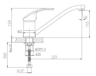 Смеситель для кухни Haiba HB4921 хром Смеситель для кухни Haiba HB4921 хром