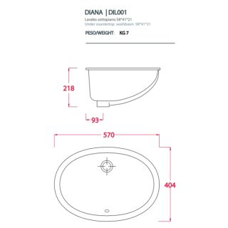 Раковина ArtCeram WASHBASINS DIANA DIL001 01 00 белая 57 см Раковина ArtCeram WASHBASINS DIANA DIL001 01 00 белая 57 см